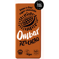 Ombar Raw Organic Chocolate - 72% Dark Chocolate - 10 x 70g